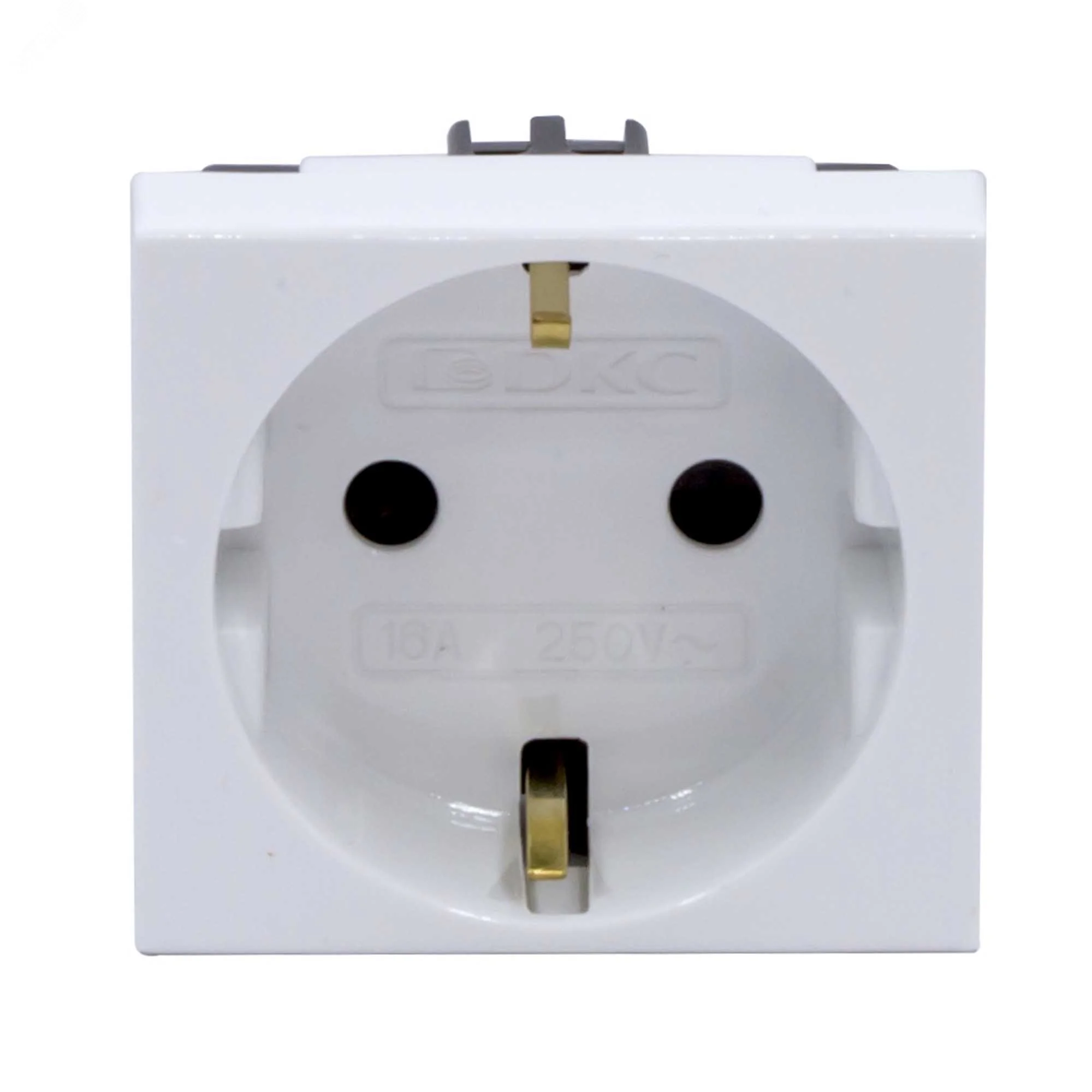 Розетка 1-м 2мод. Viva 16А IP20 2P+E с заземл. защ. шторки бел. 45005