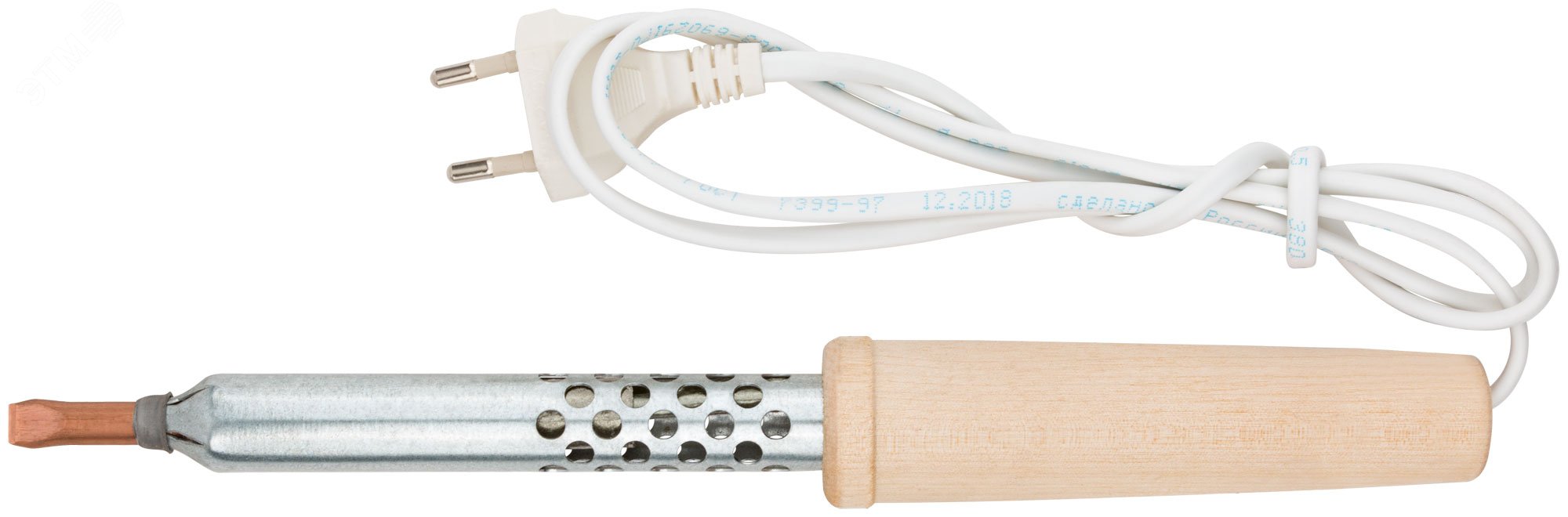 Паяльник 220 В, деревянная ручка 80 Вт 60508