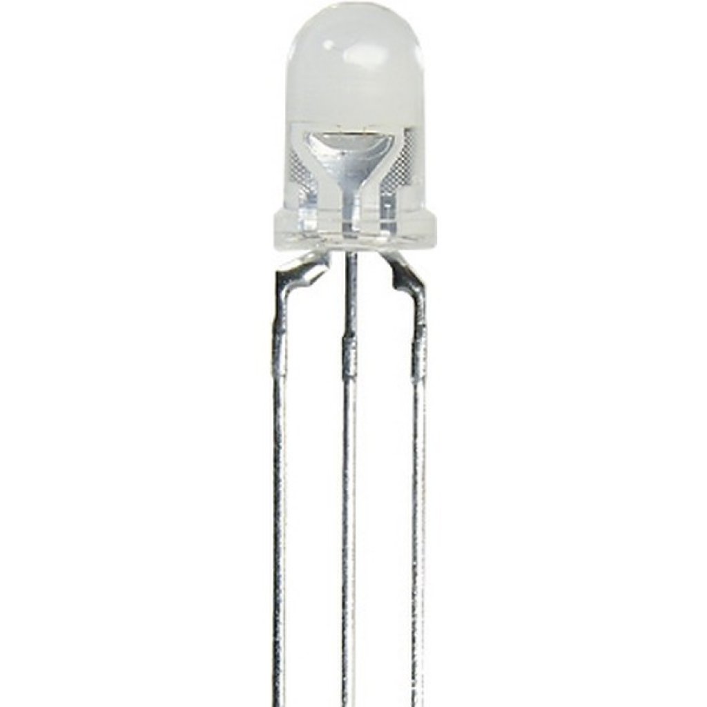 L-59GYC - Светодиод 5мм/зеленый/568нм/70-150мкд - желтый/588нм/20-60мкд/прозрачный/24°