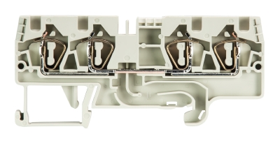 Клемма сдв. WKFN 4 D2/2/35 - Проходная клемма, 4 точки подключения, тип фиксации провода: пружинный, номинальное сечение: 4 мм кв., 32A, 800V, ширина: 6 мм, цвет: серый, тип монтажа: DIN 35