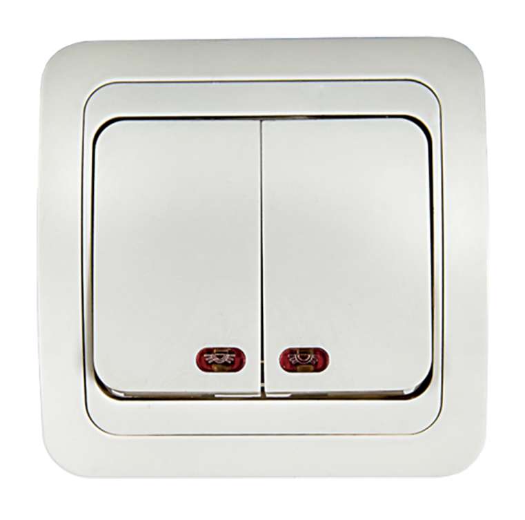 Выключатель 2-кл. СП Classico 2123 10А IP20 с подсветкой бел. ASD / 4680005959877