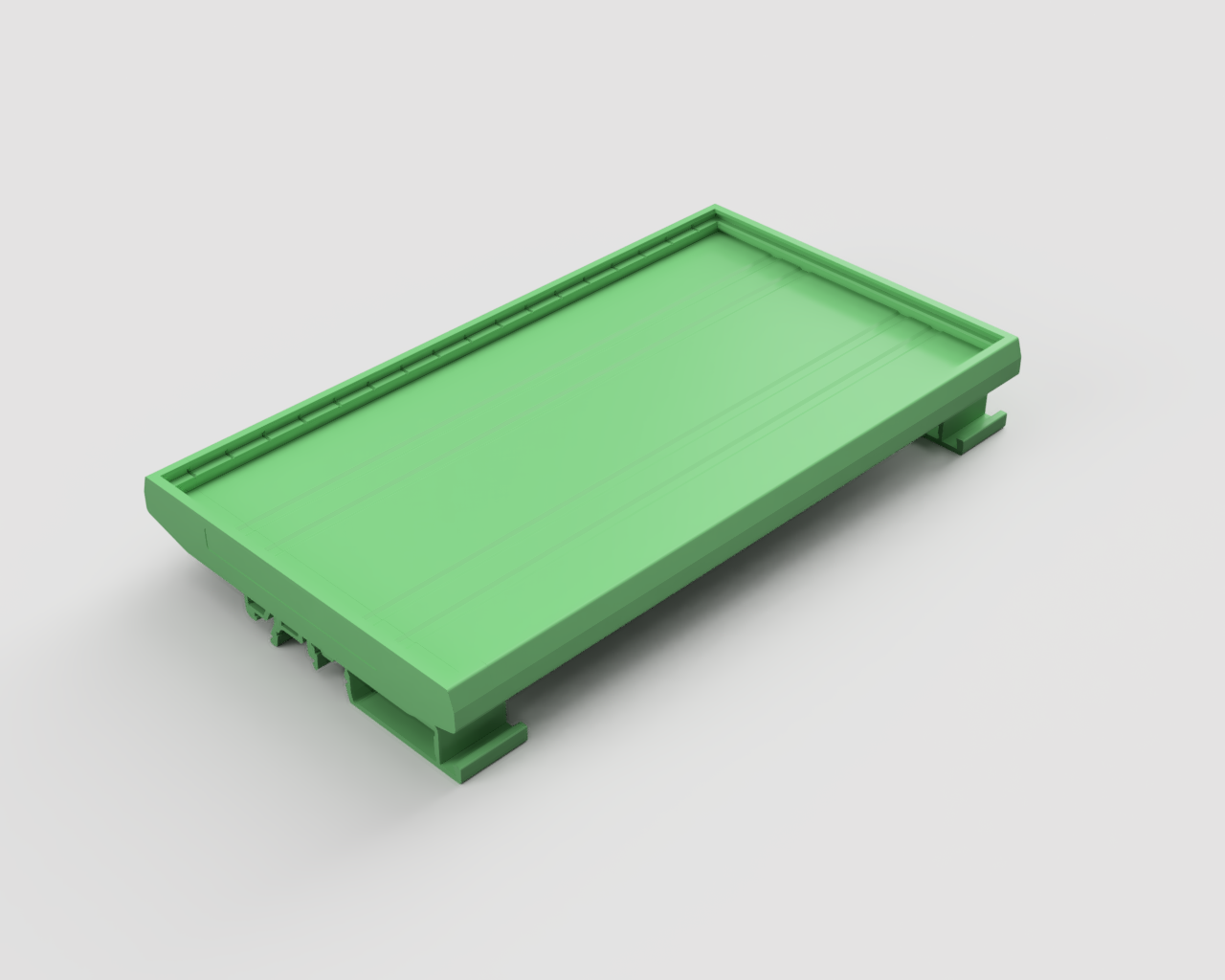 Корпус для РЭА DMK108-11.25-16P-14 - Корпус для РЭА, в сборе, в комплекте: 2 боковые крышки, держатель на DIN рейку, 16 центральных частей корпуса, высота печатной платы 108 мм, пластик, цвет: зеленый, серия DMK108