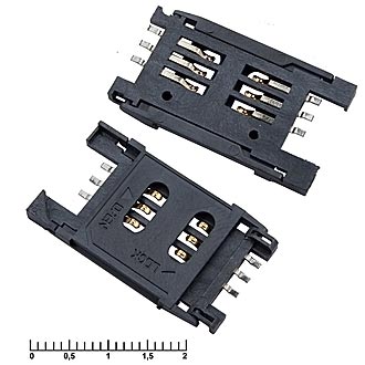 ICA-501-006 (KSI-06211-AP) 6PI - Держатель SIM карты, 2Х3 - 6 контактов