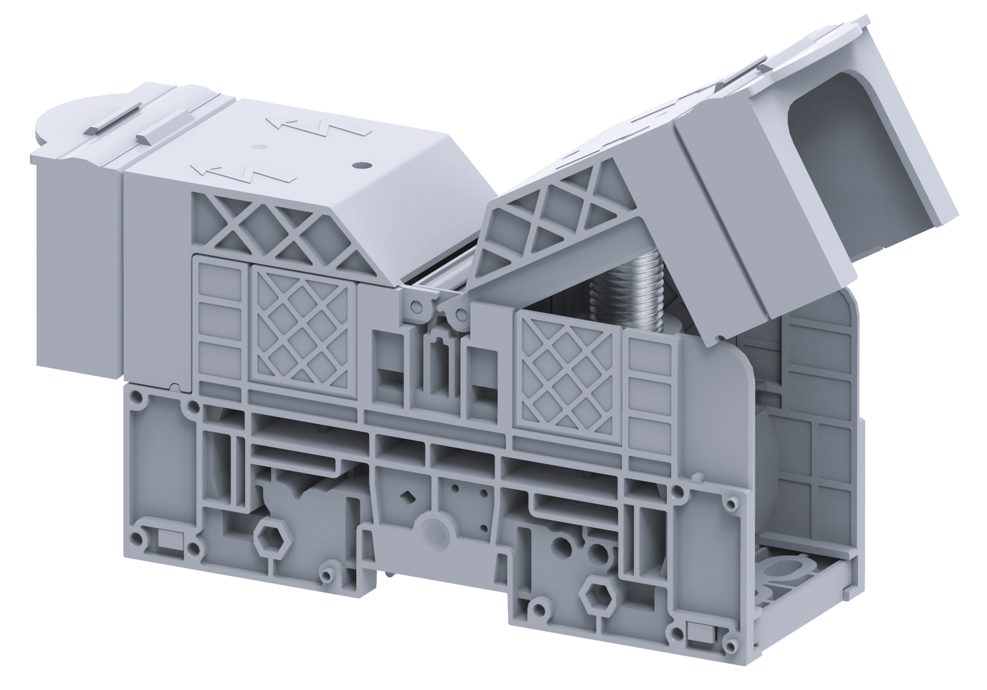 PTB300SH - Сильноточная болтовая клемма, М16, тип фиксации провода: болт, с защитными крышками 1000VAC/1500VDC, номинальное сечение: 25 - 300 мм кв., цвет: серый, тип монтажа: DIN 35, с защитными крышками