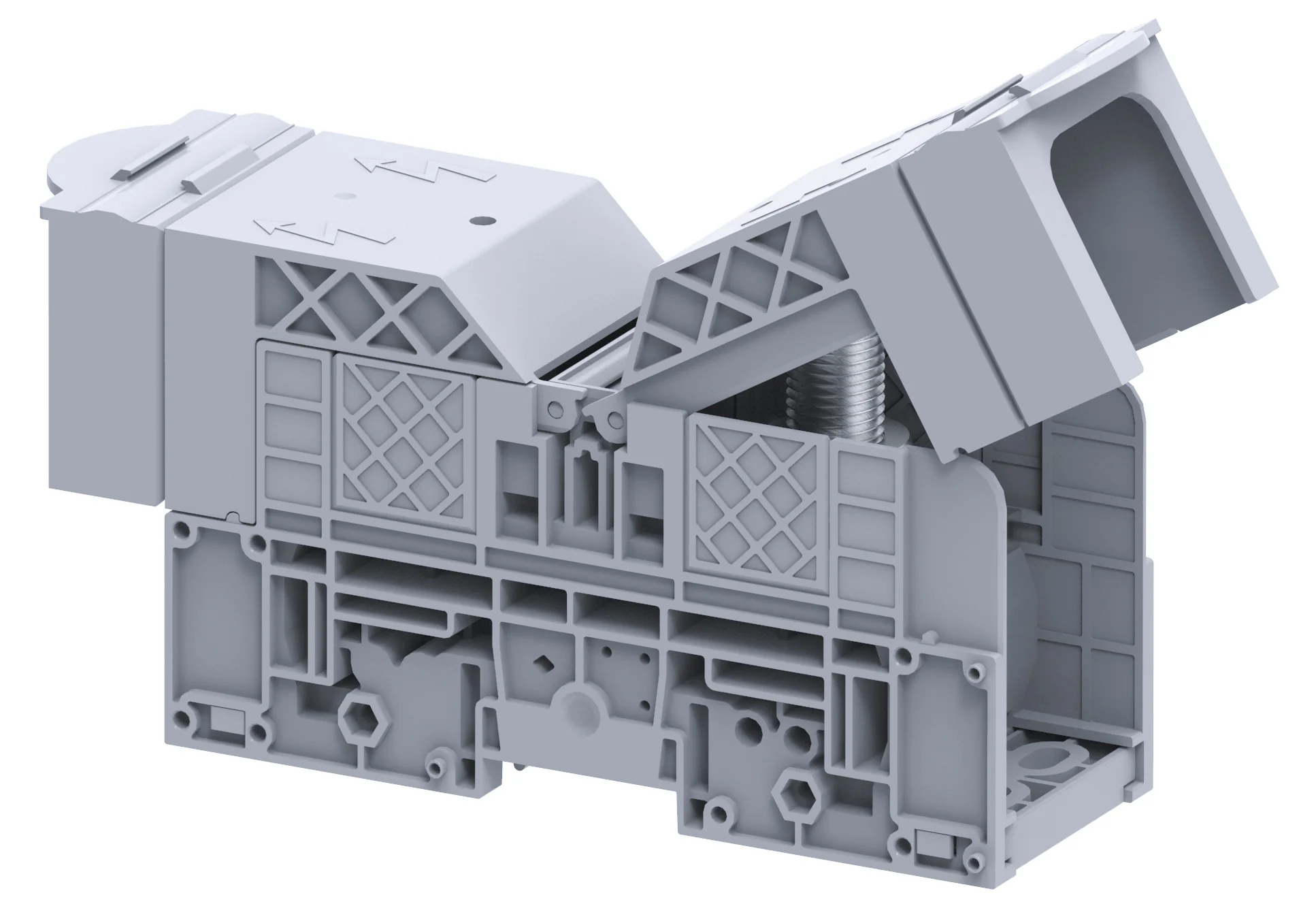 PTB300SH - Сильноточная болтовая клемма, М16, тип фиксации провода: болт, с защитными крышками 1000VAC/1500VDC, номинальное сечение: 25 - 300 мм кв., цвет: серый, тип монтажа: DIN 35, с защитными крышками