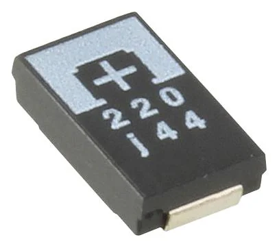 10TAE220ML - Конденсатор танталовый полимерный 220мкФ 10В D3L корпус ±20% (7.3 X 4.3 X 2.8мм) для поверхностного монтажа 0.025Ом 2000h 105°C лента на катушке