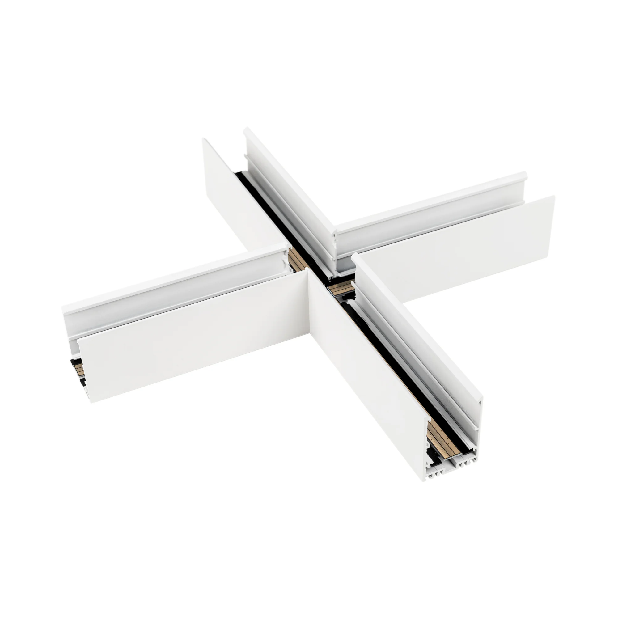 Коннектор крестовой MAG-CON-4563-X90 (WH) 026930 - Крестовой прямой коннектор для трека MAG-TRACK-4563. Материал алюминий, цвет белый. Размеры 415x415x45x63мм. DC24V. Аксессуары для соединения с треком приобретаются отдельно.
