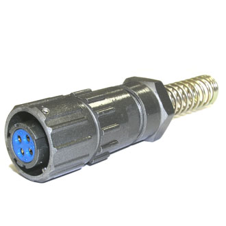 FQ14-4PIN TK-8 - Кабельная розетка, 4 контакта, пружиный хвостовик под кабель 8мм