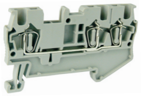 Проходная клемма UJ5-1.5/1X2 - Проходная клемма, 3 точки подключения в клемме, тип фиксации провода: пружинный, номинальное сечение: 1,5 мм кв., 17,5A, 500V, ширина: 4,2 мм, цвет: серый, тип монтажа: DIN 35