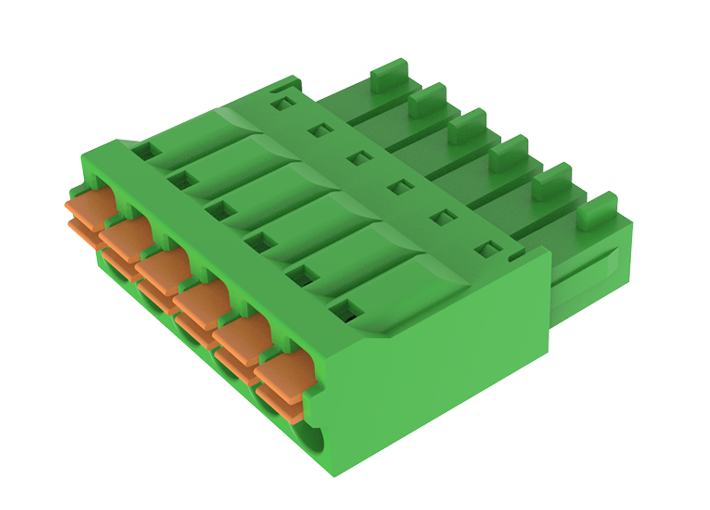 Розеточный разъем на кабель MC-RF3.5H22P-0001 - Розеточный разъем, прямой, на кабель, шаг: 3.5 мм, 22 полюса, фиксация провода Push-In исполнение: стандартное, 160V, 8A, цвет: зеленый