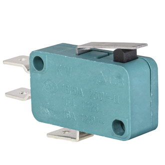 KW3-02-05 - Микропереключатель с короткой планкой 19.8х10.3х27.8мм SPDT 250В 5А 30мОм  -25...+85 °C