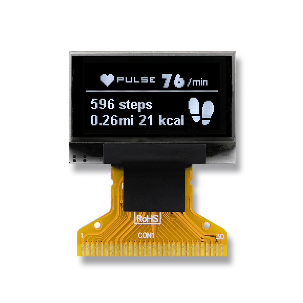 WEO012864AGWPP3N0Y000 - Дисплей OLED 0.96" 128х64 COG, белый, интерфейс 6800, 8080, SPI, I2C, контроллер SSD1315, 1/64 Duty, -30 ...+80°С
