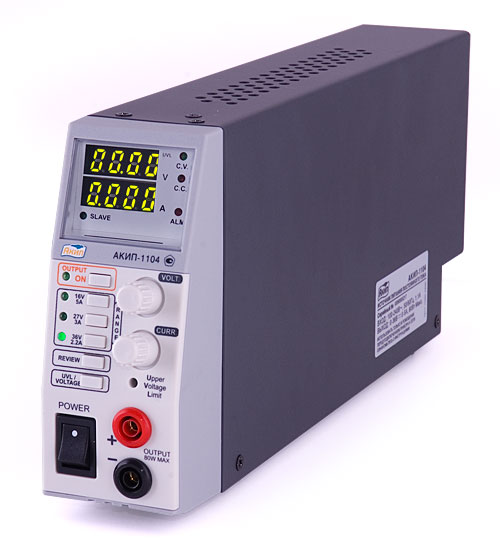 Источник питания АКИП-1104 - Источник питания, 0-16V-5A, 0-27V-3A,0-30V-2.2A, переключаемые) 2xLCD