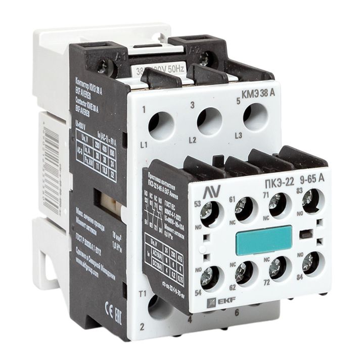 Комплект КМЭ 38А 400В АС с дополнительными контактами 2НО+2НЗ EKF AVERES ctr-s-40-00-400-av-22