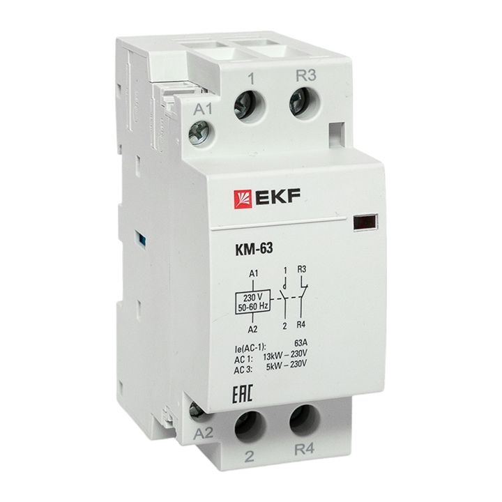 Контактор модульный КМ 63А NО+NC (2 мод.) PROxima km-2-63-11