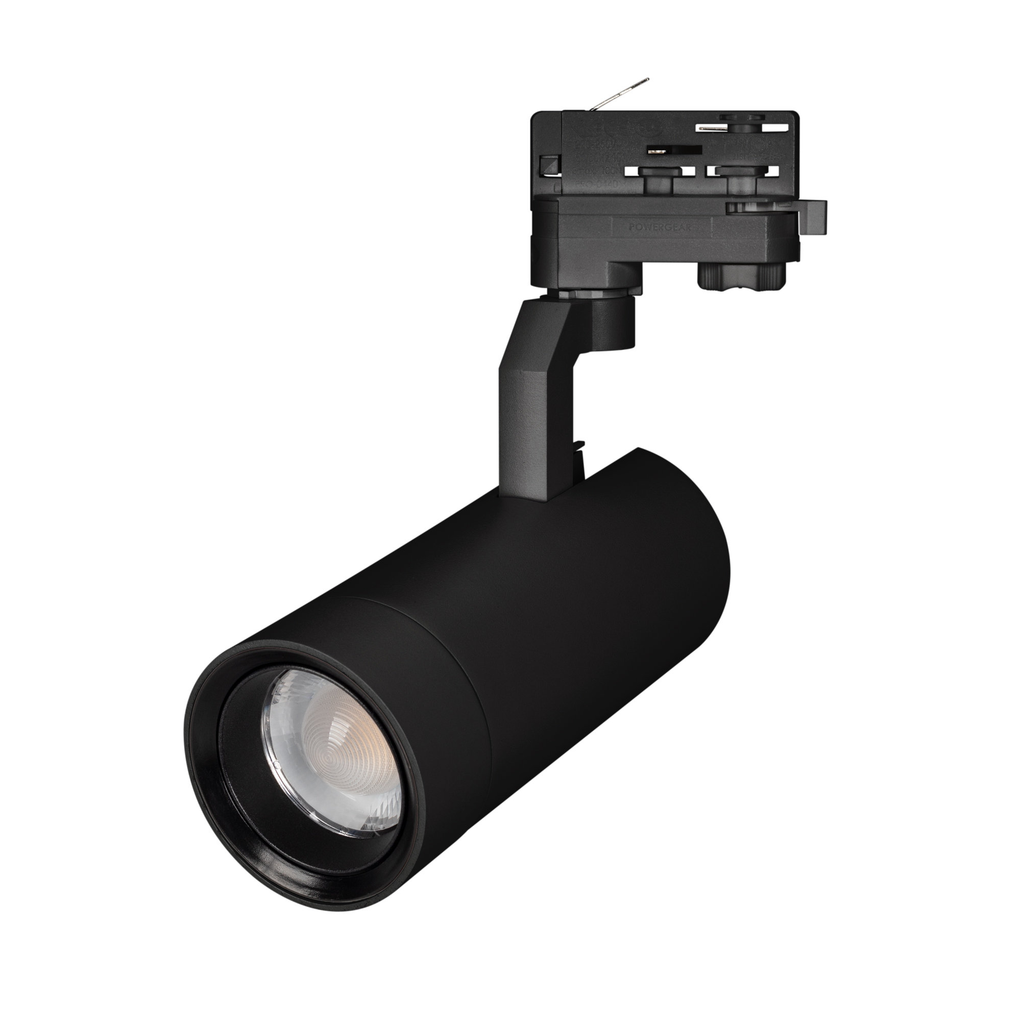 Светильник LGD-GELIOS-4TR-R80-30W Warm3000 (BK, 20-60 deg, 230V) 031225 - Светильник подвесной для треков/шин 4 провода, 30Вт. Цвет свечения БЕЛЫЙ ТЕПЛЫЙ 3000K, световой поток 2700лм, регулируемый угол 20-60°, CRI>90. Корпус круглый, металл, цвет черный, 