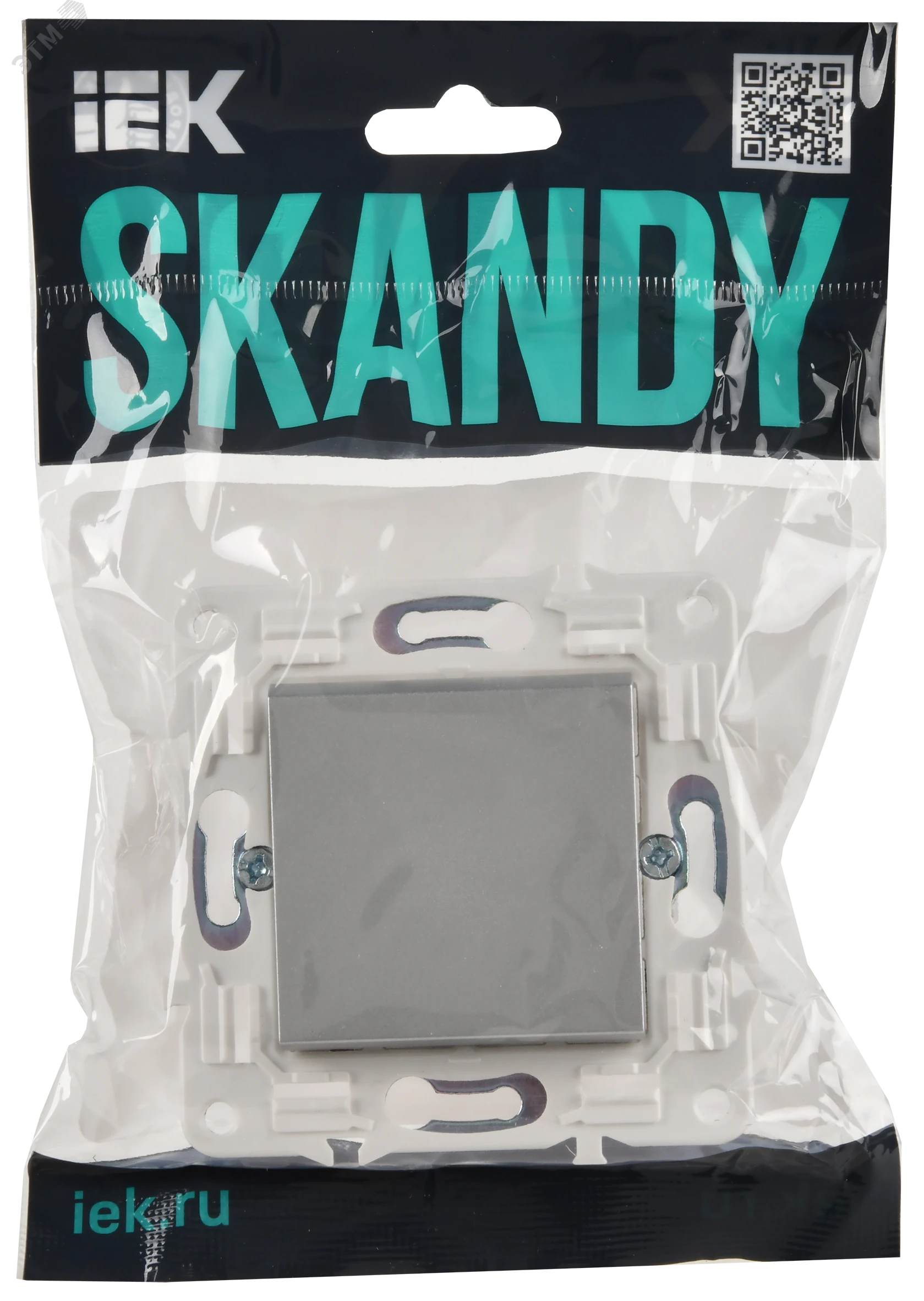 SKANDY Выключатель 1-клавишный проходной 10А SK-V02S серебряный IEK SK-V12-0-10-K23
