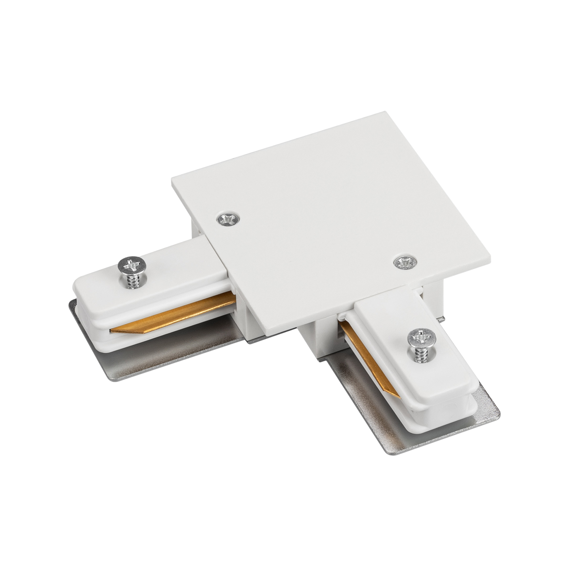 Коннектор угловой LGD-2TR-CON-L-F-WH (C) 038678 - Угловой белый глянцевый коннектор для соединения 2TRA (на 2 провода) встраиваемых треков LGD под углом 90 градусов. Размеры 95х95х20 мм (60 мм - сторона квадрата). Без возможности подвода питания. При испо