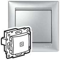Выкл.с подсв.Valena (Алюм) 694340