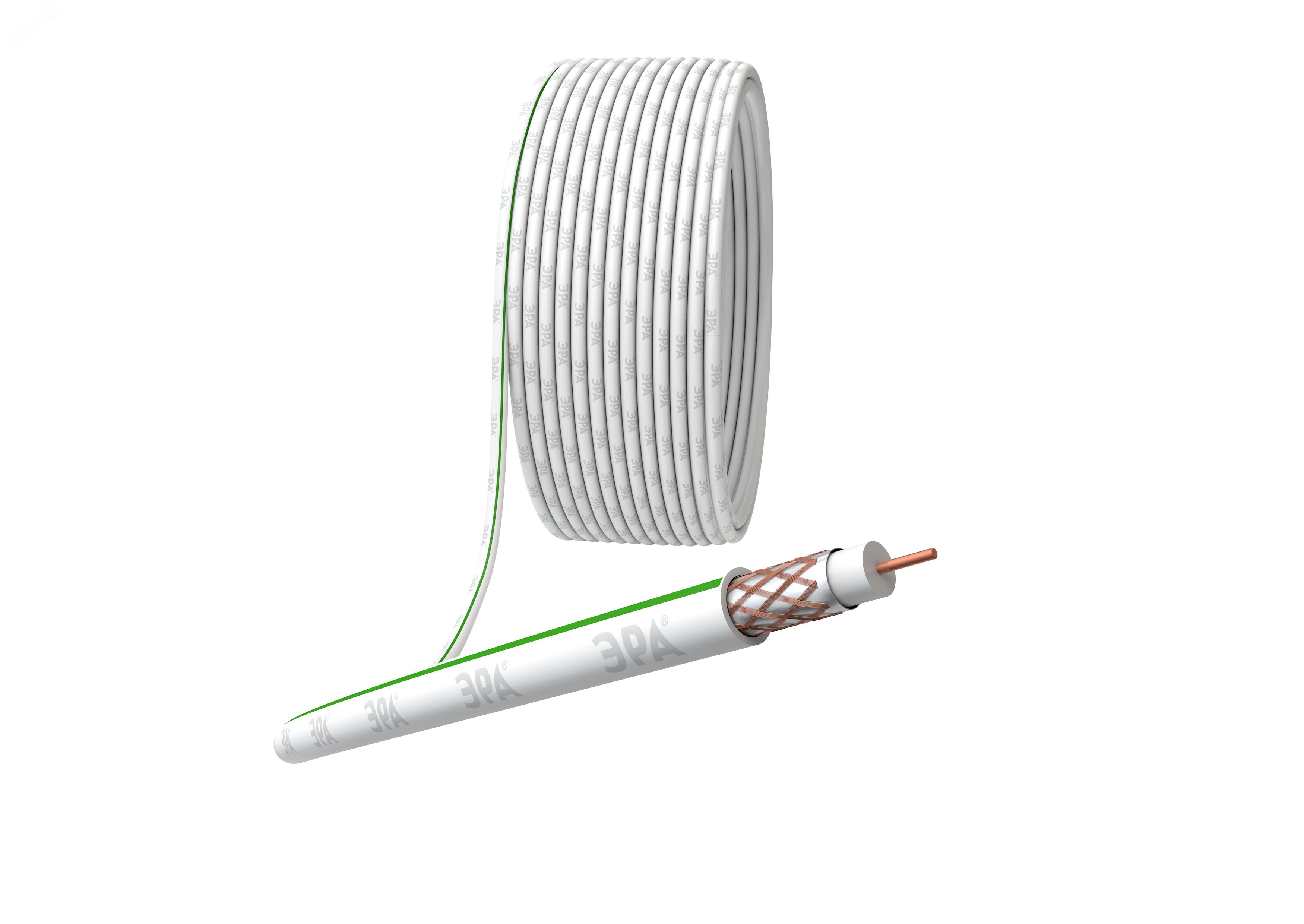 Кабель коаксиальный SAT 703 B.Cu/оплетка Cu 75проц. PVC 75Ом бел. (м) Б0044612