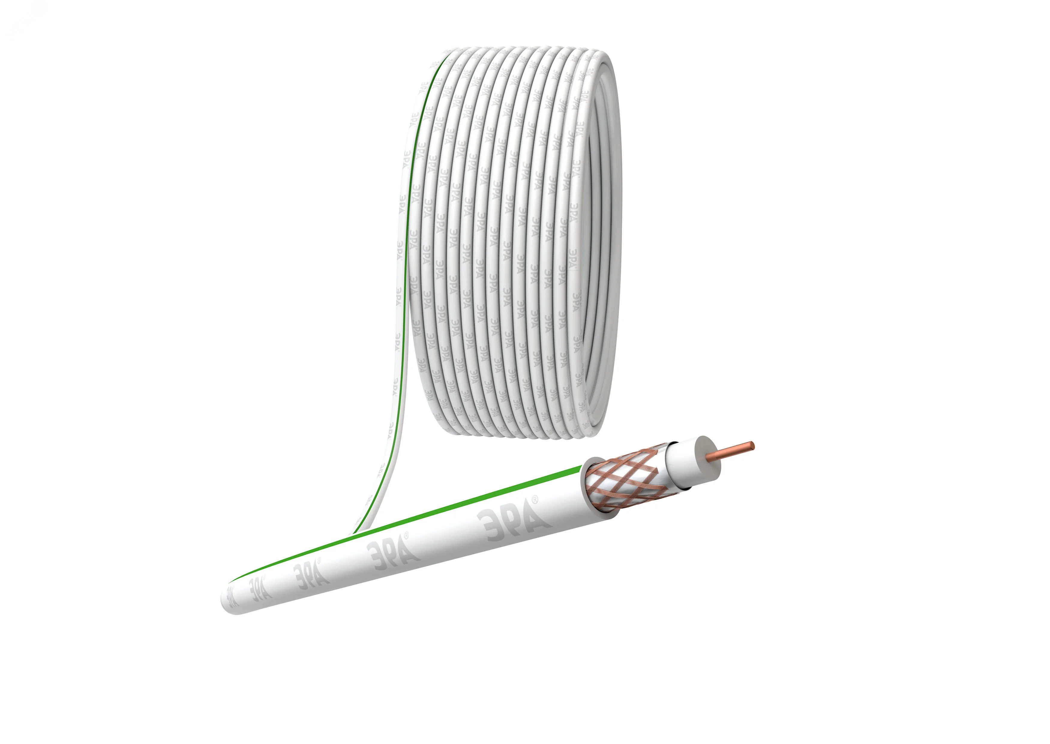Кабель коаксиальный SAT 703 B.Cu/оплетка Cu 75проц. PVC 75Ом бел. (м) Б0044612