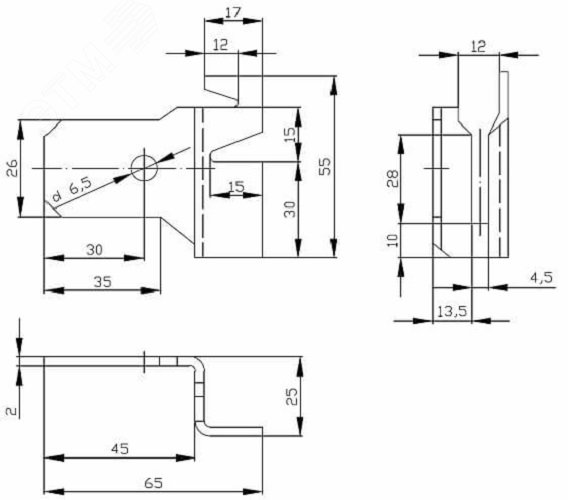 Держатель шин заземления К-188 У2 zeta50110
