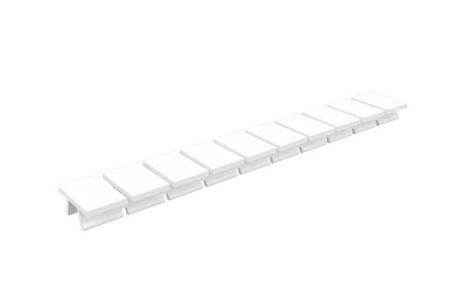 Маркировка  308801/U,V,W,N,U,N,1,2,3,4 - Маркировочные шильдики для клемм TU/TP/TC, сечением 6 мм кв., 10 шильдиков, нанесенные символы: U,V,W,N,U,N,1,2,3,4, с горизонтальным, расположением, цвет белый