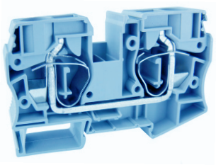 Проходная клемма UJ5-35(BU) - Проходная клемма, тип фиксации провода: пружинный, номинальное сечение: 35 мм кв., 125A, 800V, ширина: 16,2 мм, цвет: синий, тип монтажа: DIN 35