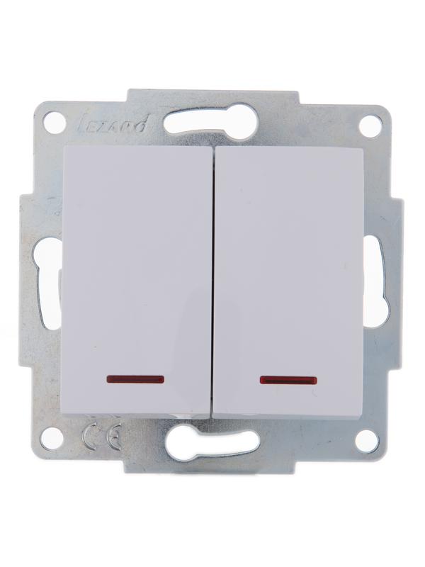 Выключатель 2-кл. 1п СП Karina 10А IP20 с подсветкой механизм бел. 707-0288-112