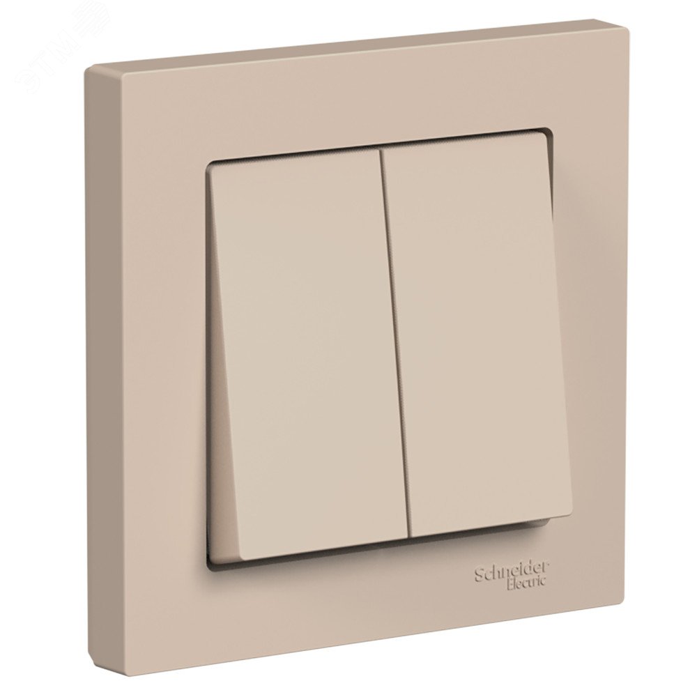 ATLASDESIGN выключатель двухклавишный, сх.5, 10АХ, в сборе, ПЕСОЧНЫЙ ATN001252