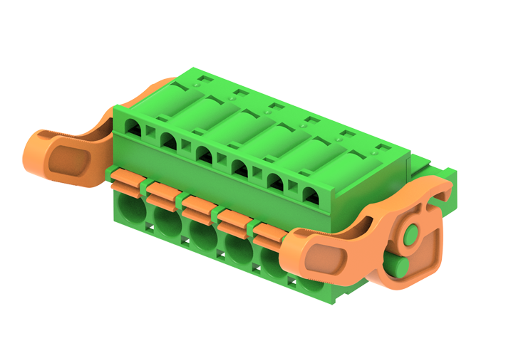 Розеточный разъем на кабель MC-RJ5.0H06P-I-0001 - Розеточный разъем, прямой, на кабель, шаг: 5.0 мм, 6 полюсов, фиксация провода Push-In исполнение: с поворотной защелкой, 320V, 12A, цвет: зеленый