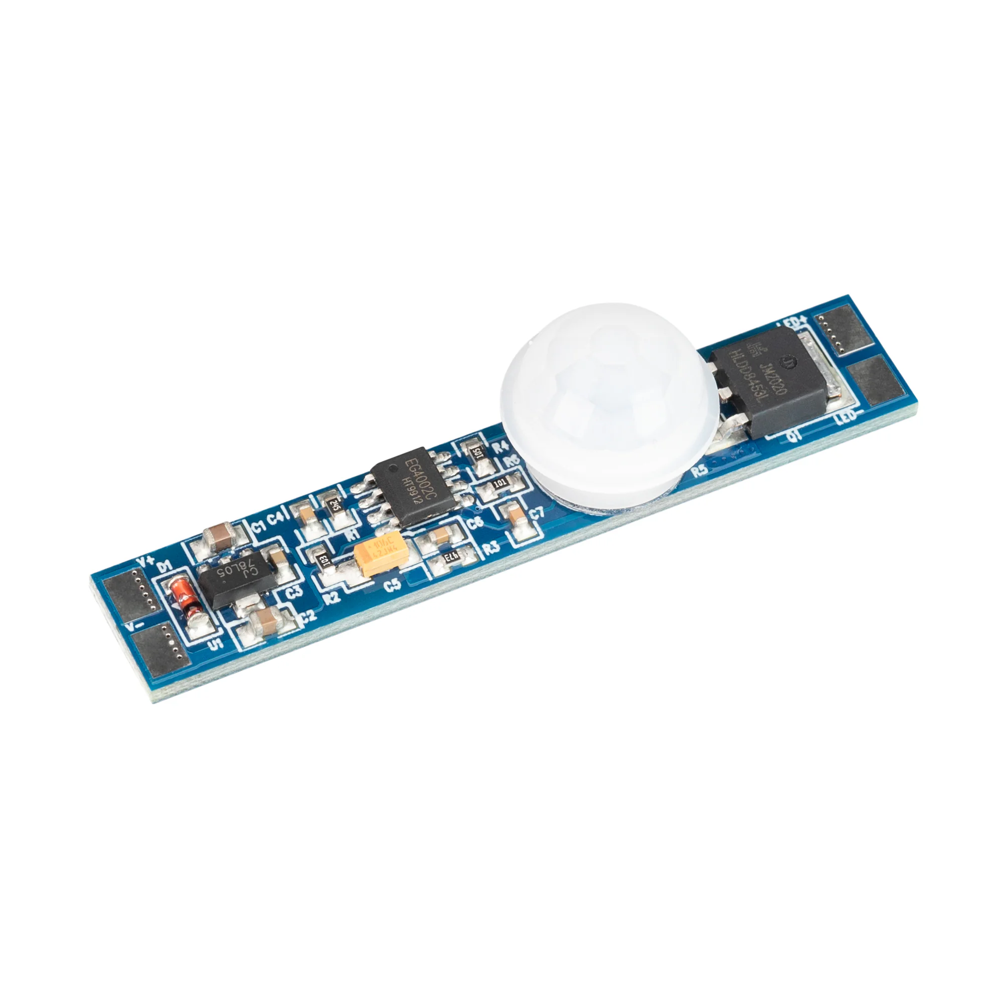 ИК-выключатель SR-RULE-MOTION (12-24V, 1x2.5A, 55x10mm) 036162 - ИК-выключатель, встраиваемый в профиль, реагирует на движение. При улавливании движения - включение и выключение света. При пропадании движения - отключение света через ~40сек. Зона срабатыв