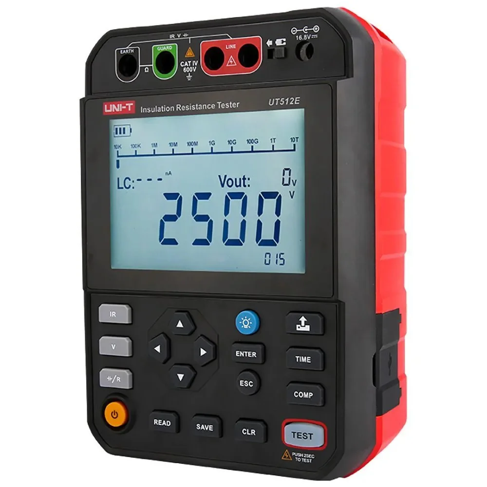 UT512E - Измеритель сопротивления изоляции до 2,5 кВ, до 2,5 ТОм, память на 999 значений, CAT IV 600 В