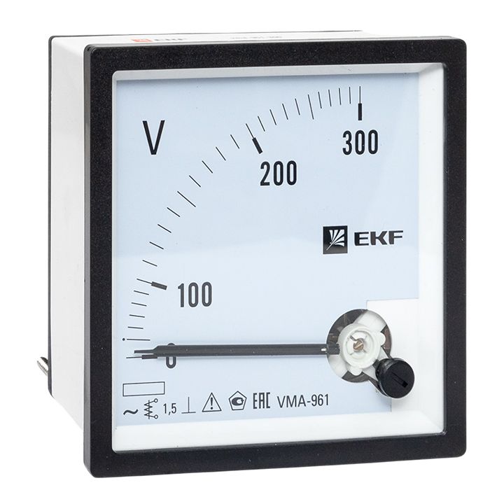 Вольтметр VMA-961 аналоговый на панель (96х96) квадратный вырез 300В прямое подкл. PROxima vma-961-300