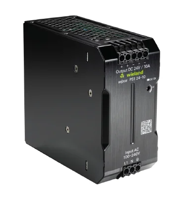 Блок питания WIPOS PS1 24-10 - Источник питания, однофазный, 24 V / 10 A, 240 W; диапазон входных напряжений: 85 – 264 V AC, 90 – 350 V DC; габариты (мм): ширина x высота x глубина: 60 x 125 x 150; вес 0,9 кг; монтаж: на DIN рейку, температура окружающей 