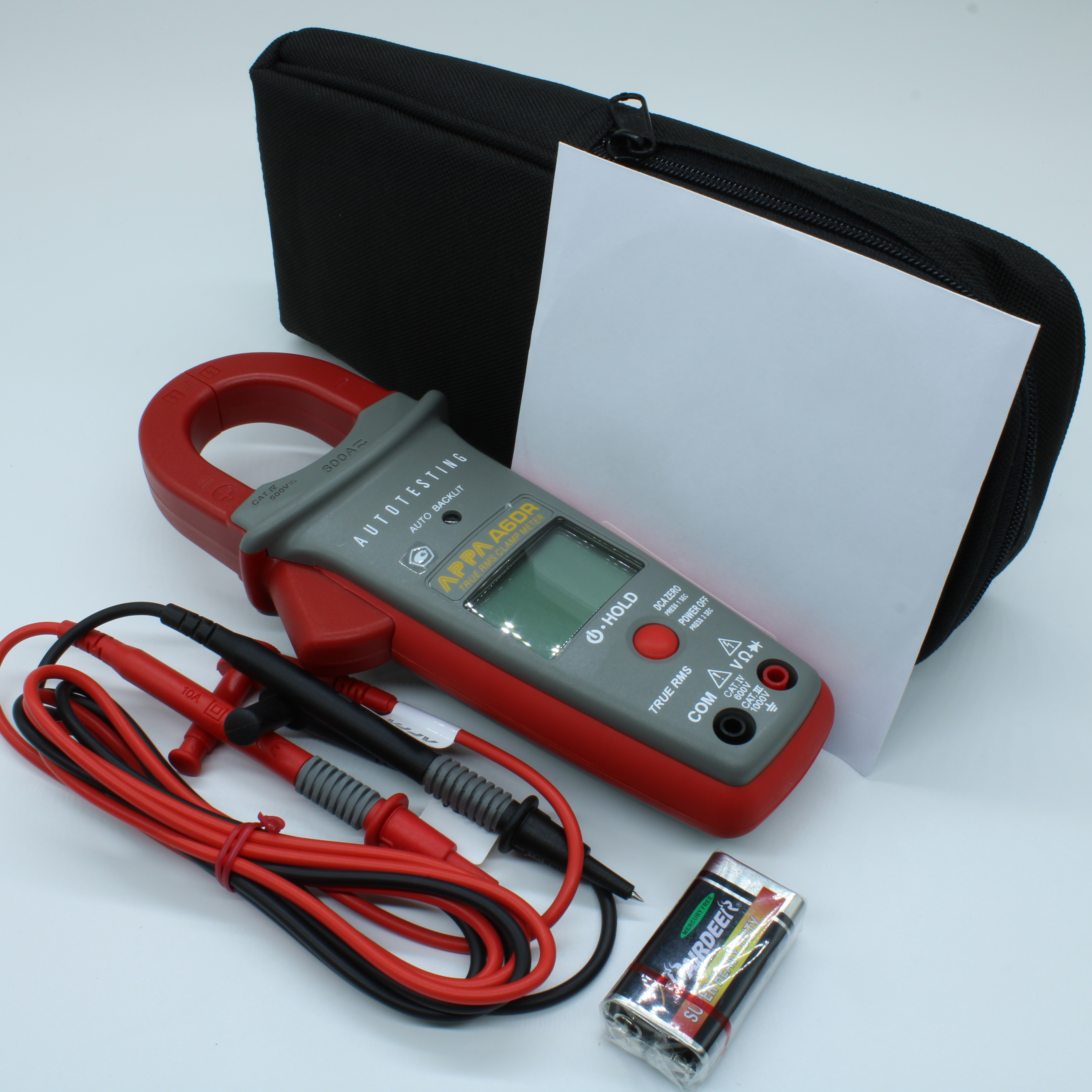 APPA A6DR - Токоизмерительные клещи, I пост./пер. 0,3…600А (50/60Гц), погрешность ± 1 % (базовая), U пост. 0,1В-1000В, U пер. 0,1В-750В (50Гц-500Гц), R 0,1Ом-10 кОм (разрешение 0,1 Ом), прозвон цепи (до 200 Ом), удержание