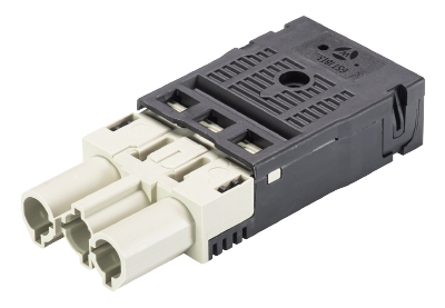 Разъем GST18i3F S2 ZR1 GR01 - Вилочный разъем на кабель диам. 7,8 - 10,3 мм, 3 полюса, пружинная фиксация, номинальное напряжение: 250V, номинальный ток: 20A, цвет корпуса: черный, цвет контактной вставки: серый, серия gesis GST18i3