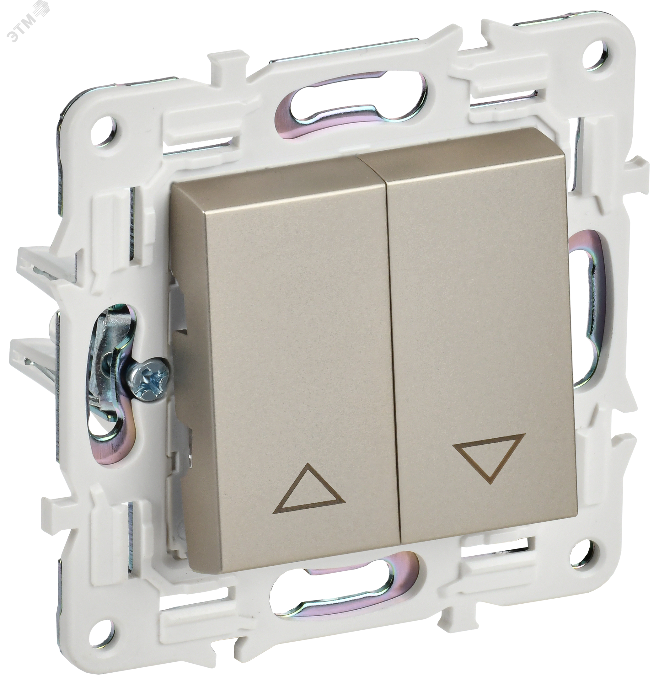 SKANDY Выключатель жалюзи 10А SK-V12Sh шампань IEK SK-V15-0-10-K37