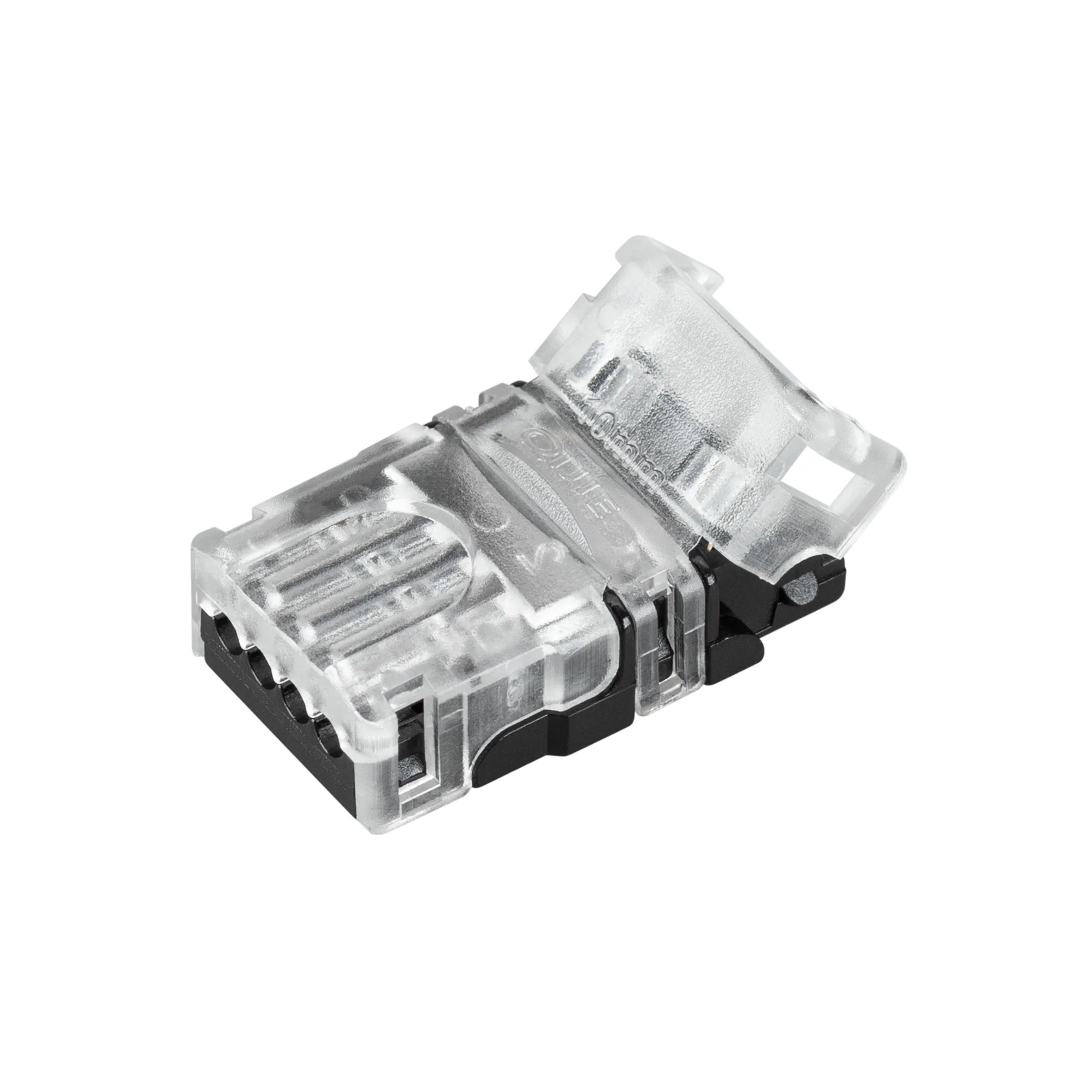 Коннектор HIP-MONO-10mm-2pin-STW-HD 042069 - Одиночный коннектор (без провода) для подключения питания к открытым IP20 светодиодным одноцветным лентам шириной 10 мм с высокой плотностью светодиодов. Материал - прозрачный пластик. Обеспечивает соединение б