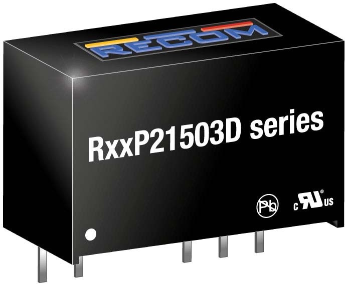 R12P21503D - Преобразователь DC/DC, 2Вт, Uвх 10,8-13,2В, Uвых 15ВDC, SIP7