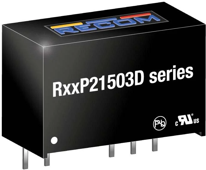 R12P21503D - Преобразователь DC/DC, 2Вт, Uвх 10,8-13,2В, Uвых 15ВDC, SIP7