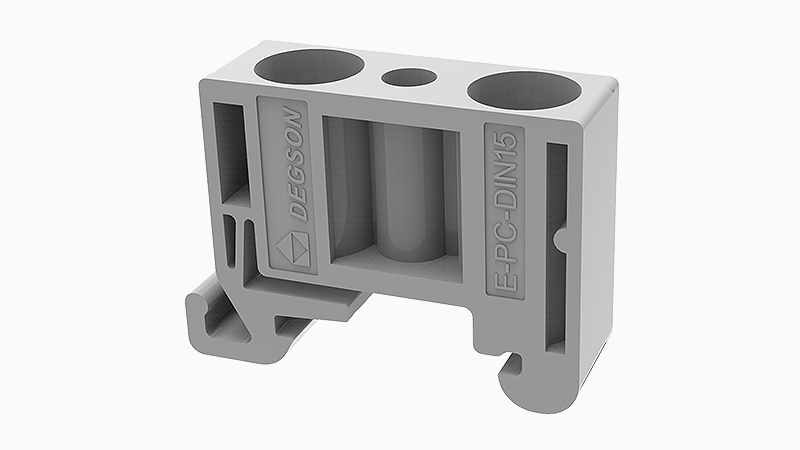 Концевой стопор E-PC-DIN15-01P-11-00Z(H) - Концевой стопор на рейку DIN35, тип зажима: винт, ширина: 9,5 мм, цвет: серый, пластик