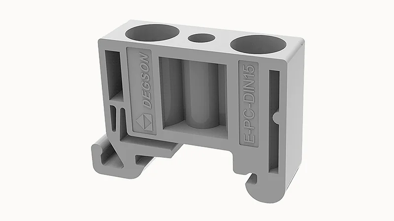 Концевой стопор E-PC-DIN15-01P-11-00Z(H) - Концевой стопор на рейку DIN35, тип зажима: винт, ширина: 9,5 мм, цвет: серый, пластик