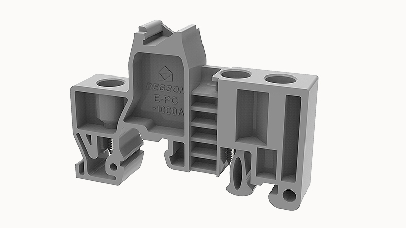 Концевой стопор E-PC-01P-11-1000Z(H) - Концевой стопор на рейку DIN35, тип зажима: винт, ширина: 9,5 мм, цвет: серый, пластик