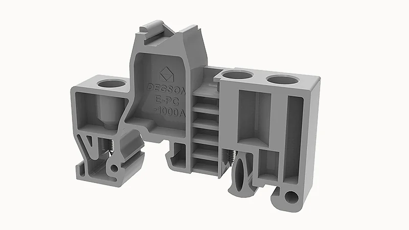 Концевой стопор E-PC-01P-11-1000Z(H) - Концевой стопор на рейку DIN35, тип зажима: винт, ширина: 9,5 мм, цвет: серый, пластик