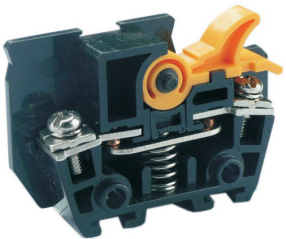 Барьерная клемма UTD-20SK - Барьерная клемма, с ножевым размыкателем, тип фиксации провода: винтовой, номинальное сечение: 5,5 мм кв., 20A, 660V, ширина: 12,5 мм, цвет: черный, тип монтажа: DIN 35