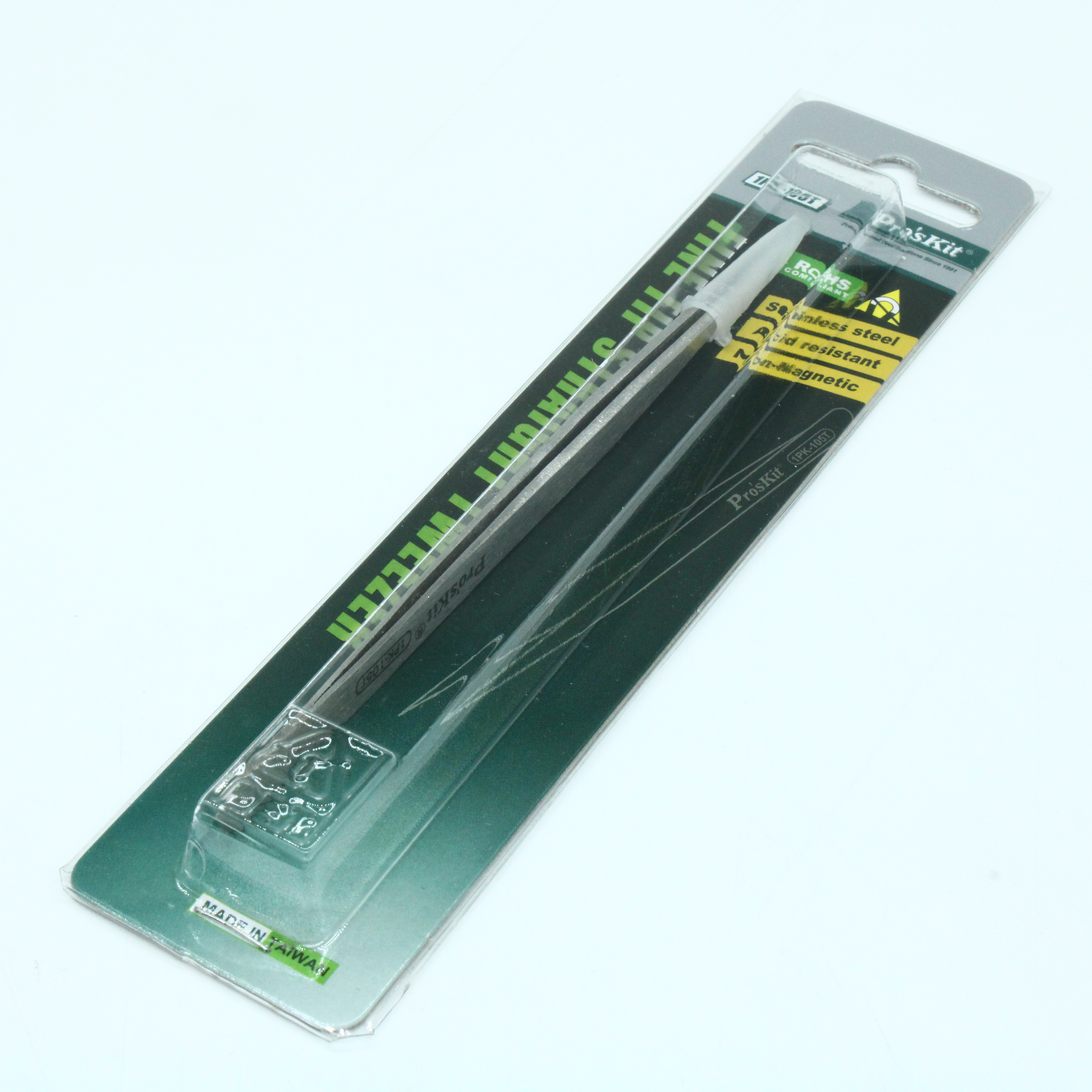 1PK-105T - Пинцет прямой. Немагнитный. Длина инструмента 140 мм.