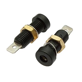 Z032 4MM SOCKET BLACK - Клемма приборная Z032 4 мм, разъем черный, диаметр 4 мм