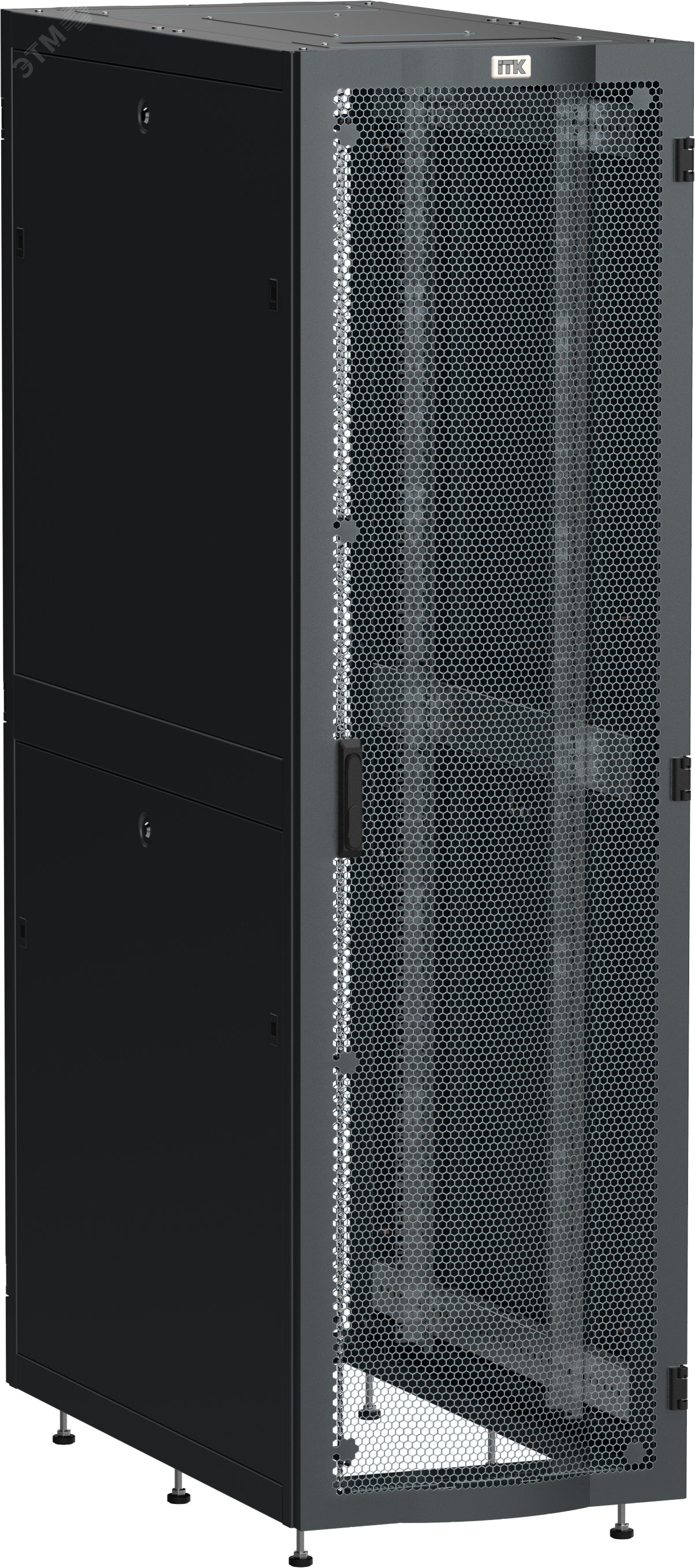 Шкаф серверный ITK LINEA S 19"" 48U 600х1200мм перфорированная дверь черный LS05-48U62-2PP
