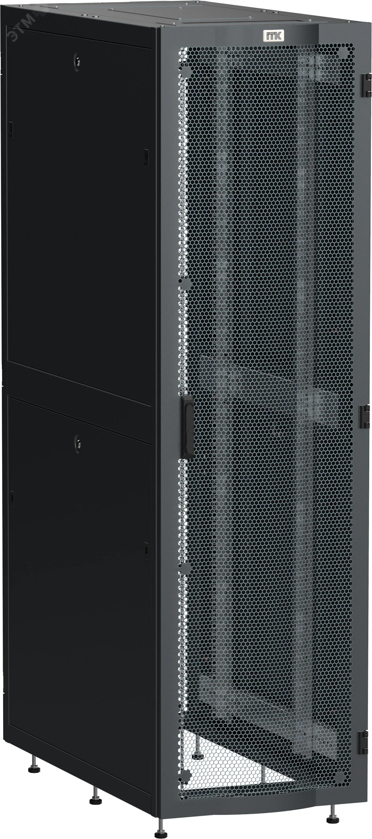Шкаф серверный ITK LINEA S 19"" 48U 600х1200мм перфорированная дверь черный LS05-48U62-2PP